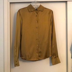 Dripping in silk gold-toned blouse